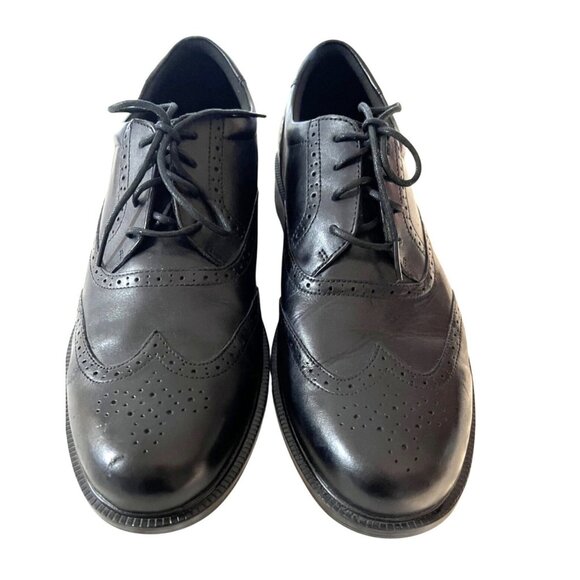 Rockport Dress Shoes Mens Size 11.5 Black Wingtip Oxford Leather Comfort - Picture 1 of 10